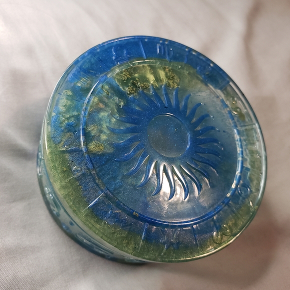 Homespun Utopia Other - Blue & Gold Astrology Resin Stash Jar – Handmade by Homespun Utopia